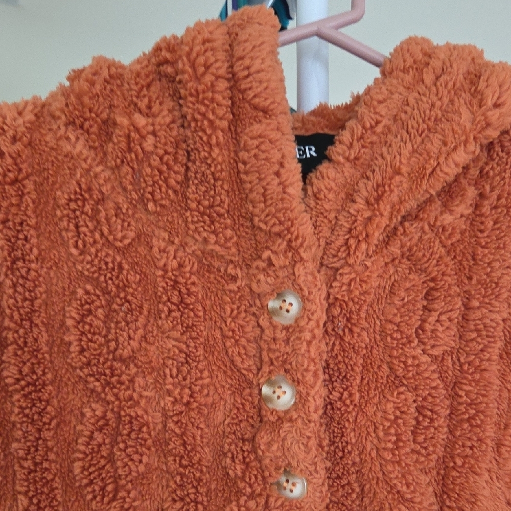 Cider Sherpa Pullover Hoodie Size Medium Cropped - Picture 8 of 11